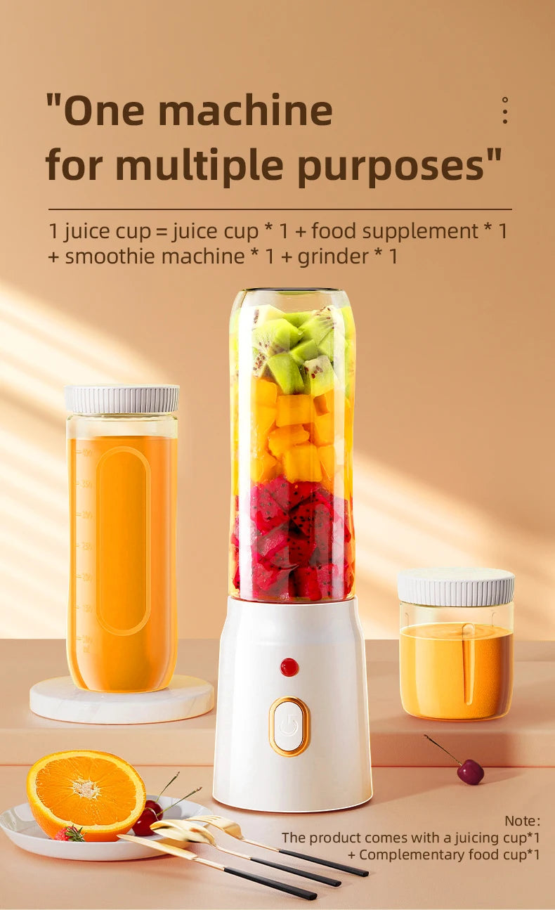 Portable Electric Blender 40W USB Rechargeable Cordless Juicer High Powerful Juicer Cup For Smoothie Milkshake Juice Food